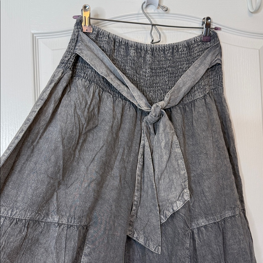 Cute Options BOHO Tiered Ruffle Pants Gray Medium / Large - Picture 6 of 13